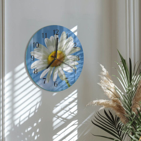 Wanduhr rund Blume