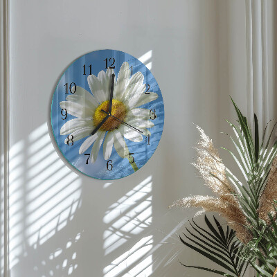 Wanduhr rund Blume