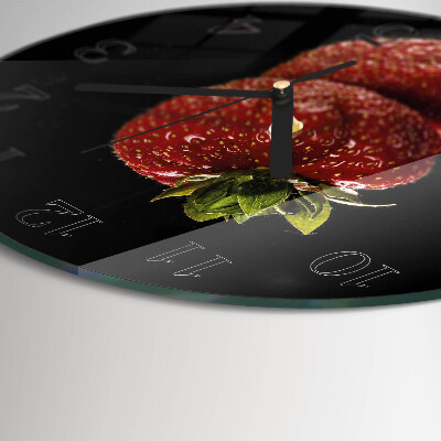 Wanduhr rund Erdbeere