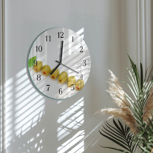 Wanduhr rund Oliven