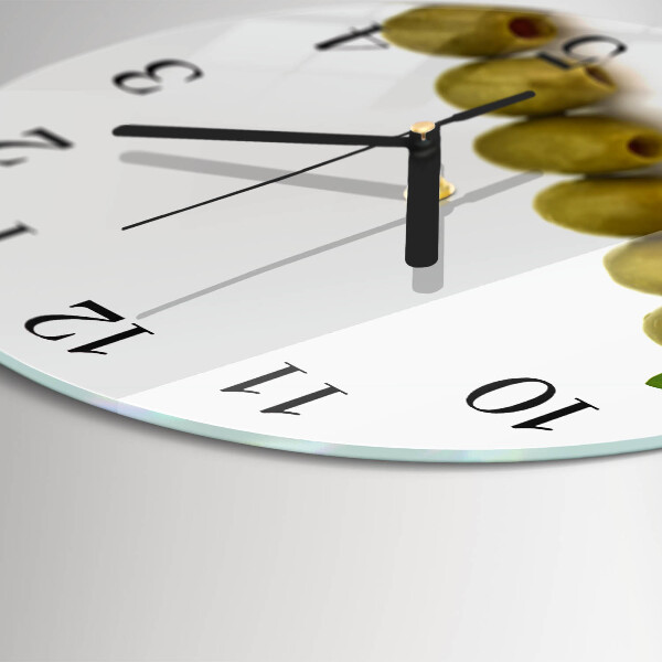 Wanduhr rund Oliven