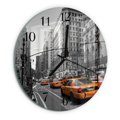 Wanduhr rund New Yorker Taxi