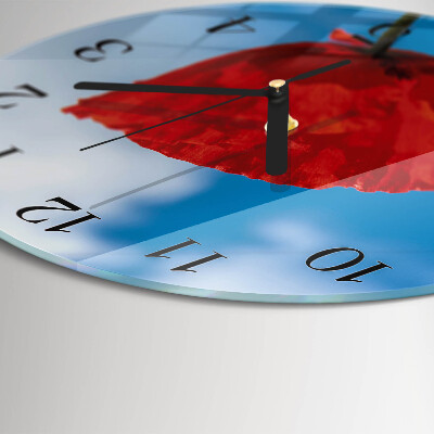 Wanduhr rund Mohn
