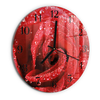 Wanduhr rund Rose