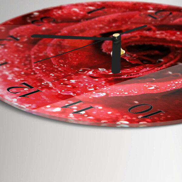 Wanduhr rund Rose