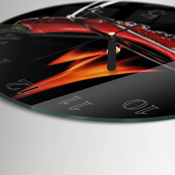 Wanduhr rund Chili-Feuer
