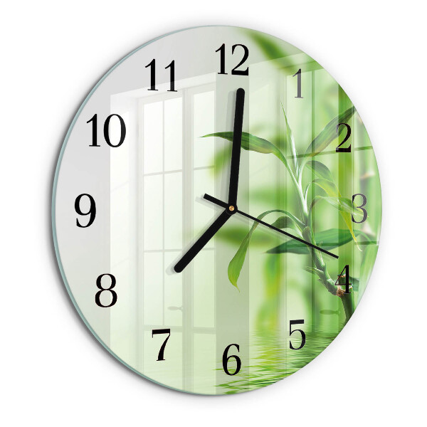 Wanduhr rund Bambus