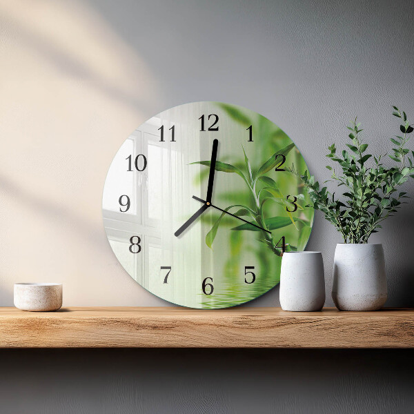 Wanduhr rund Bambus