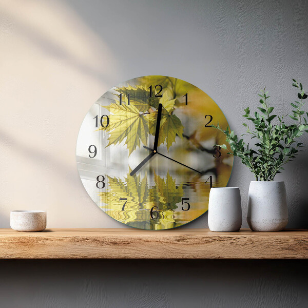 Wanduhr rund Ahornblatt