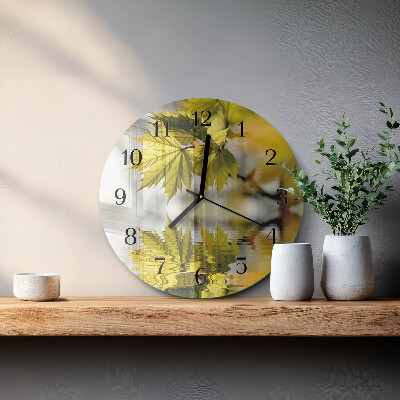 Wanduhr rund Ahornblatt