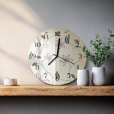 Wanduhr rund Blumenkunst