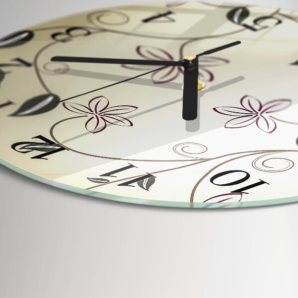 Wanduhr rund Blumenkunst