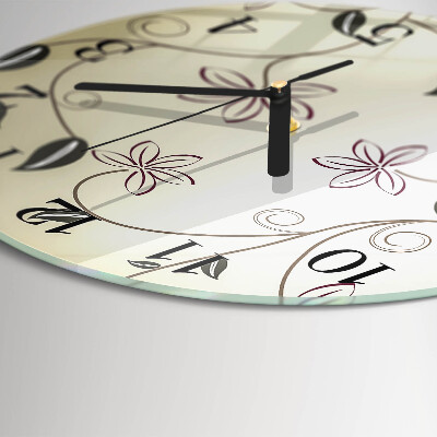Wanduhr rund Blumenkunst