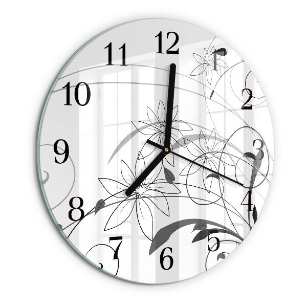 Wanduhr rund Blumenkunst