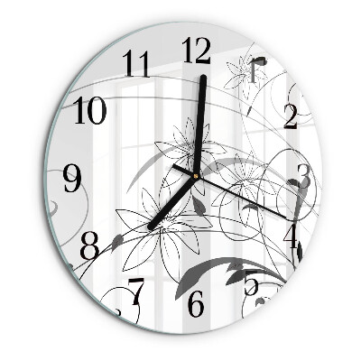 Wanduhr rund Blumenkunst