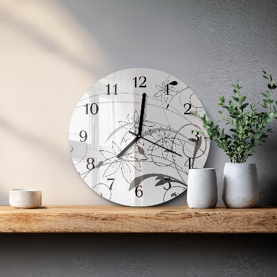 Wanduhr rund Blumenkunst