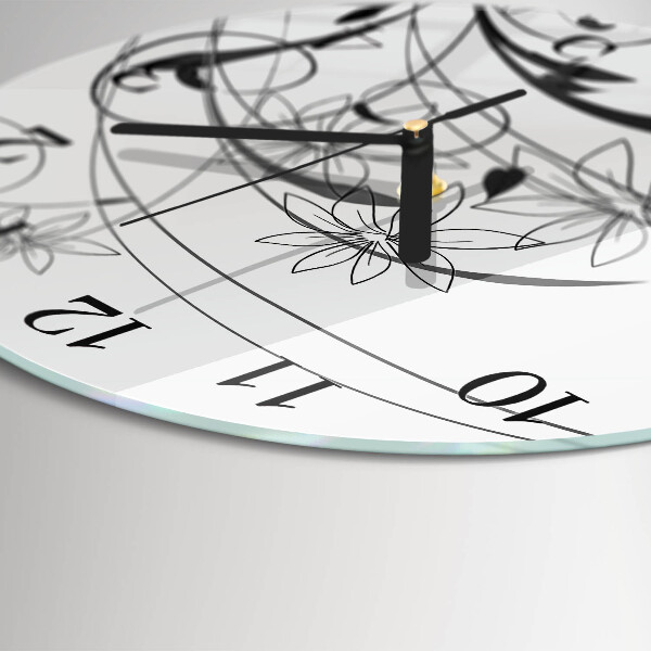 Wanduhr rund Blumenkunst