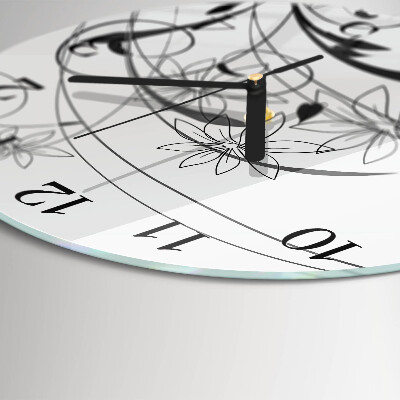 Wanduhr rund Blumenkunst