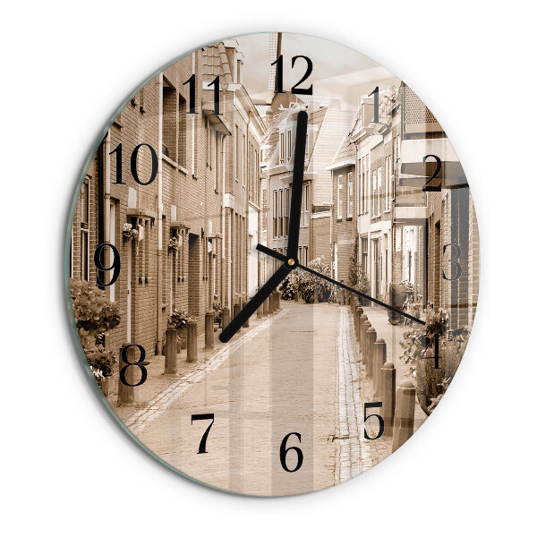 Wanduhr rund Sepia Avenue