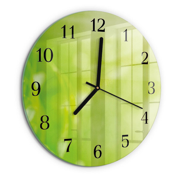 Wanduhr rund Gras