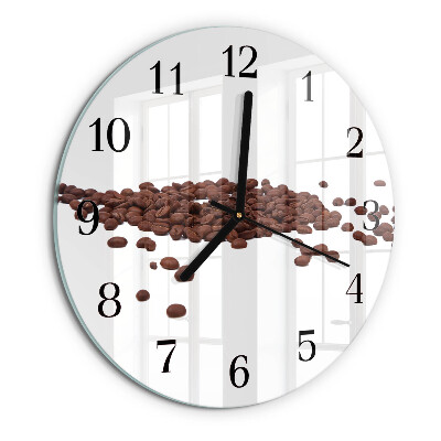 Wanduhr rund Kaffeebohnen