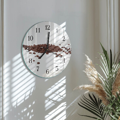 Wanduhr rund Kaffeebohnen