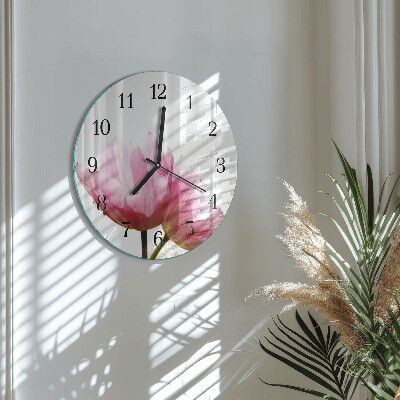 Wanduhr rund Tulpen