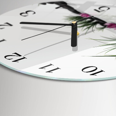 Wanduhr rund Lotosblume