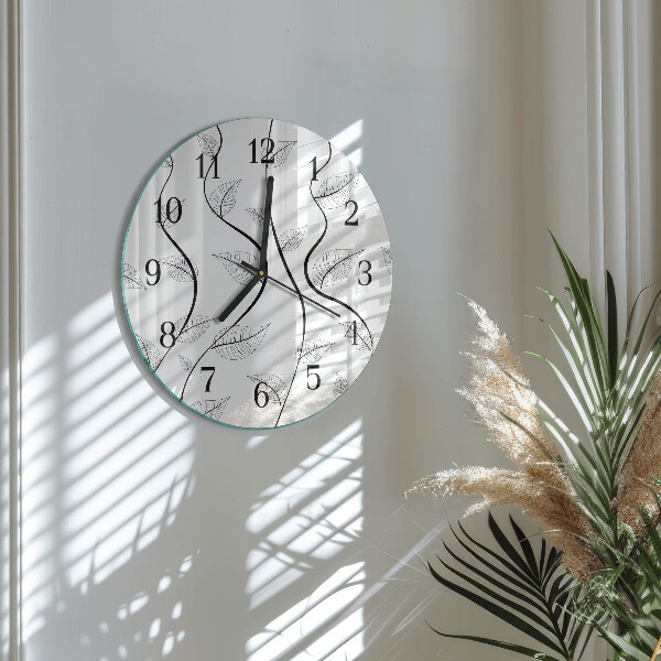 Wanduhr rund Die Kunst der Blätter
