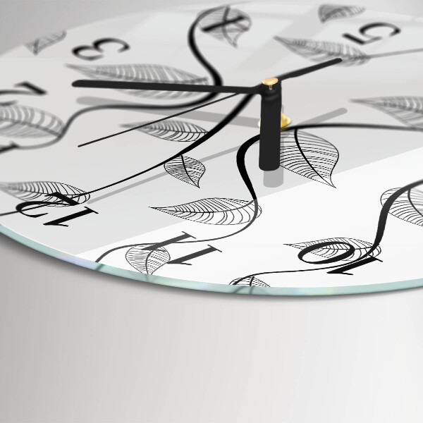 Wanduhr rund Die Kunst der Blätter