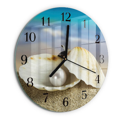 Wanduhr rund Muschelperle