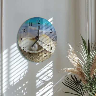 Wanduhr rund Muschelperle