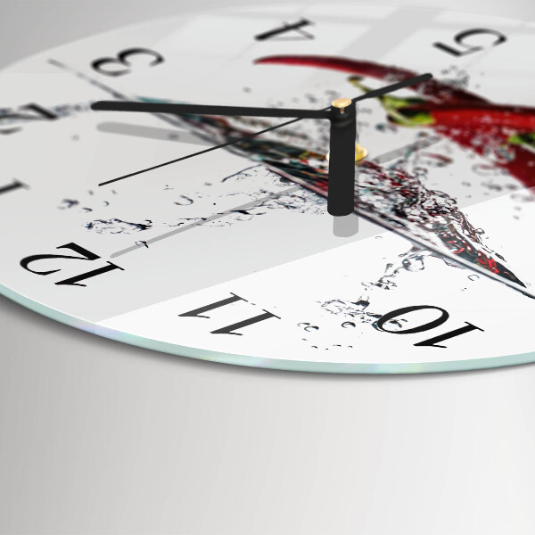 Wanduhr rund Chilischoten