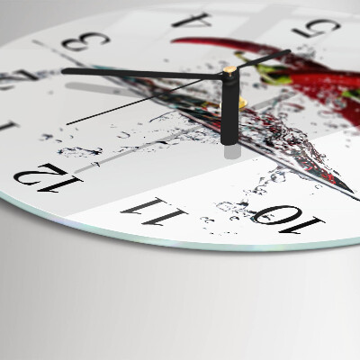 Wanduhr rund Chilischoten