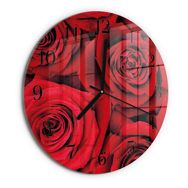 Wanduhr rund Rosen