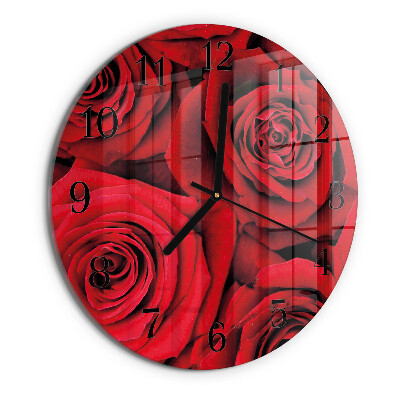 Wanduhr rund Rosen