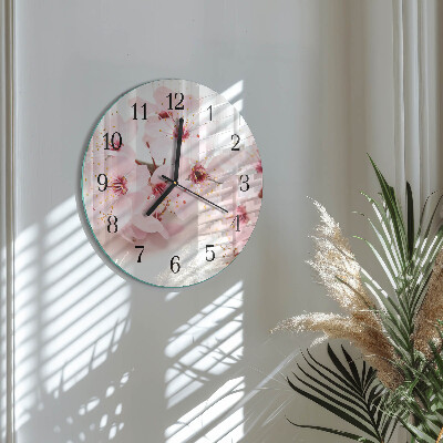 Wanduhr rund Blumen