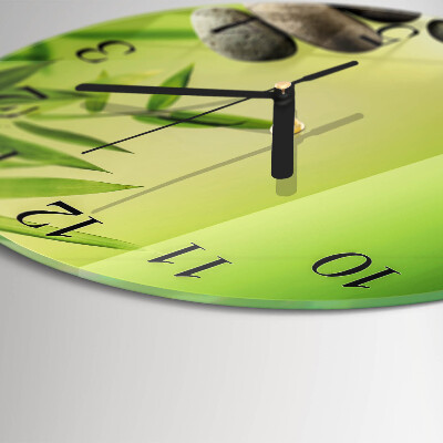 Wanduhr rund Bambussteine