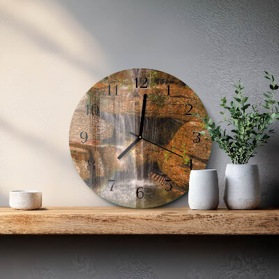 Wanduhr rund Wasserfall
