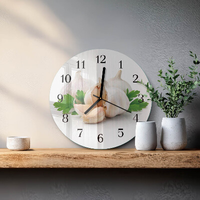 Wanduhr rund Knoblauch