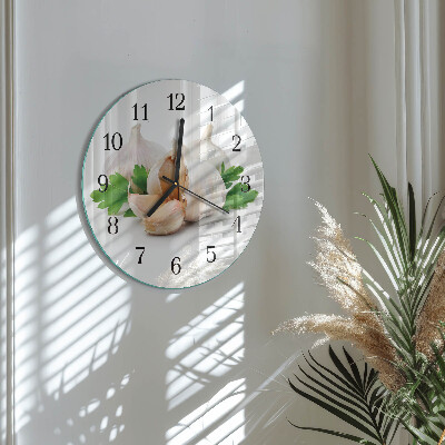 Wanduhr rund Knoblauch
