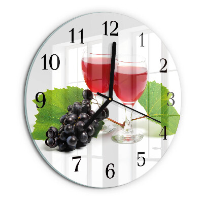 Wanduhr rund Trauben für Wein