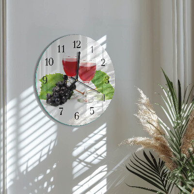 Wanduhr rund Trauben für Wein