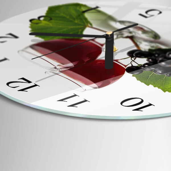Wanduhr rund Trauben für Wein