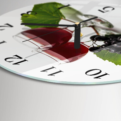 Wanduhr rund Trauben für Wein