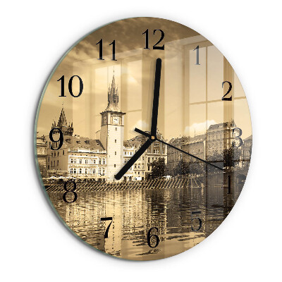 Wanduhr rund Sepia Castle