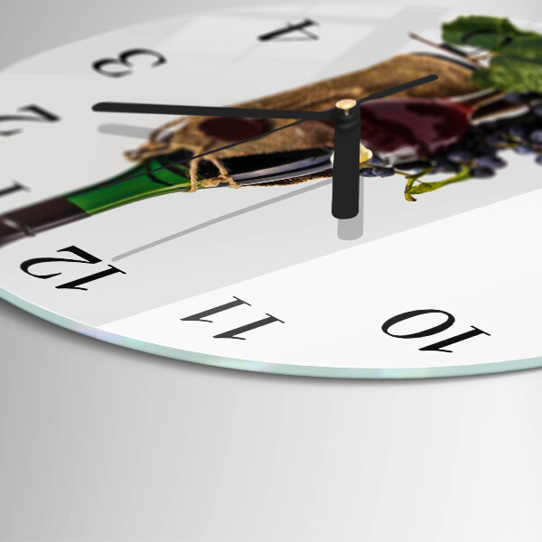 Wanduhr rund Trauben für Wein