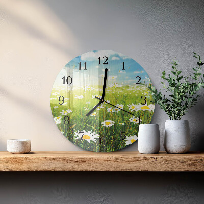 Wanduhr rund Gänseblümchen
