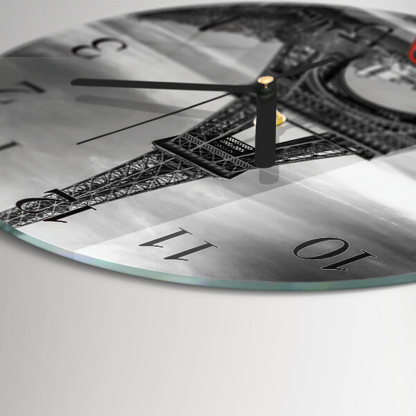 Wanduhr rund Eiffelturm-Auto