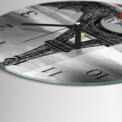 Wanduhr rund Eiffelturm-Auto